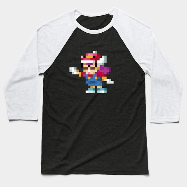 Arale low-res pixelart Baseball T-Shirt by JinnPixel